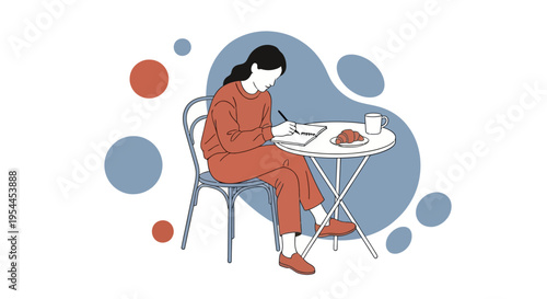 Minimalist Illustration of Person Sitting
