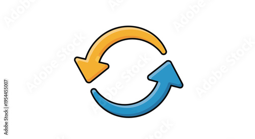 Two arrows forming a circular loop a vibrant graphic silhouette