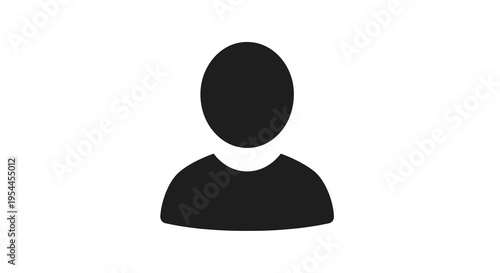 Simple black head and shoulders graphic a minimalist silhouette