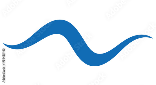 Abstract blue wave form simple and flowing design silhouette