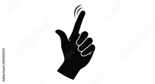A black hand making a pointing gesture simple design silhouette