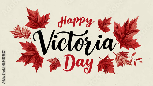 Happy Victoria Day greeting card vector illustration