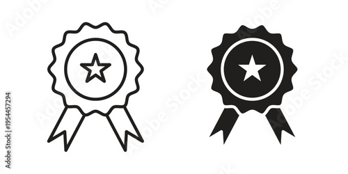 Accreditation icon symbol. Vector outline drawing. Editable stroke.