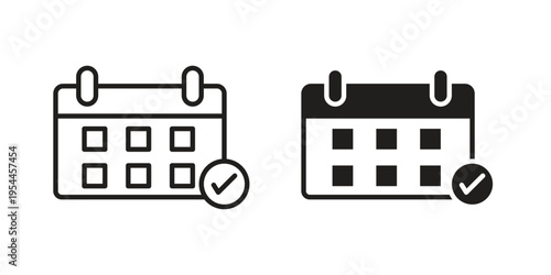 Appointment icon symbol. Vector outline drawing. Editable stroke.