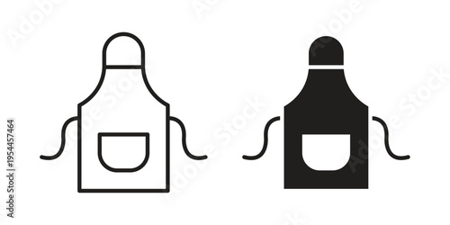 Apron icon symbol. Vector outline drawing. Editable stroke.