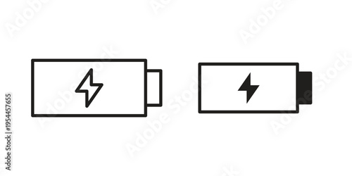 Battery icon symbol. Vector outline drawing. Editable stroke.