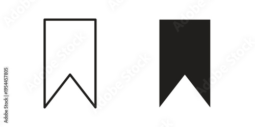 Bookmark icon symbol. Vector outline drawing. Editable stroke.
