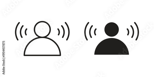 Brand awareness icon symbol. Vector outline drawing. Editable stroke.