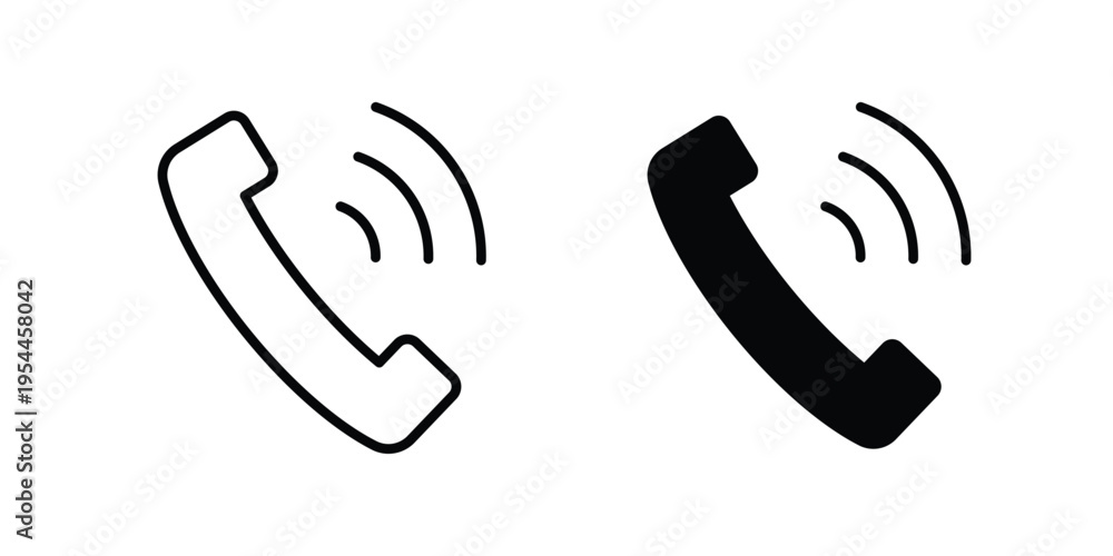 Obraz premium Call icon symbol. Vector outline drawing. Editable stroke.