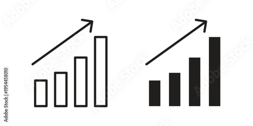 Business growth icon symbol. Vector outline drawing. Editable stroke.