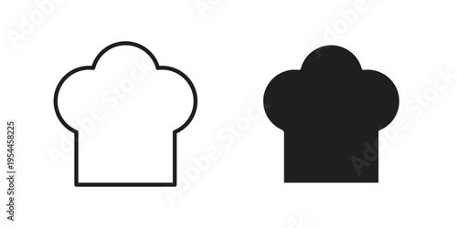 Chef hat icon symbol. Vector outline drawing. Editable stroke.