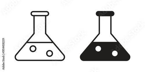 Chemistry icon symbol. Vector outline drawing. Editable stroke.