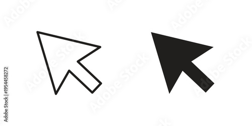 Click icon symbol. Vector outline drawing. Editable stroke.