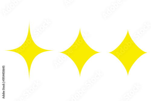 キラキラ 星 アイコン 黄色 シンプル フラット イラスト 素材