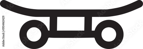 Skateboard Sports Equipment Urban Ride Simple Outline Illustration On White Background
