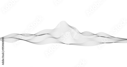 Geography Wave Mountain particles in 3d technology style