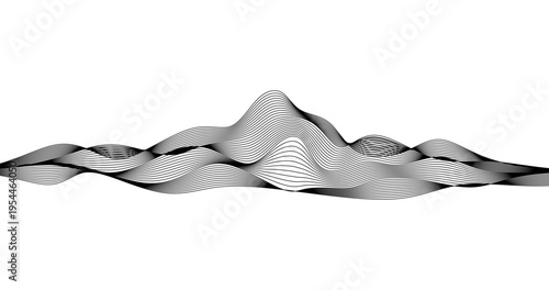 Science background with monochrome wave gradient lines with Wave form