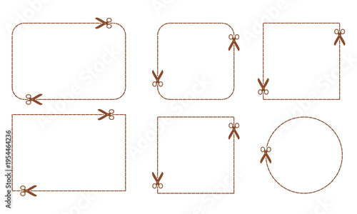 Perforated Coupon Frames with Scissor Icons