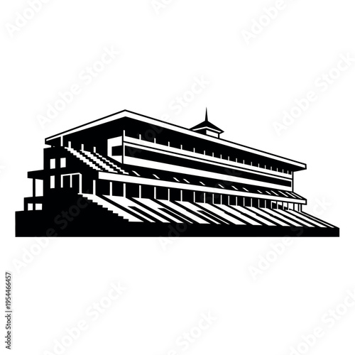 Grandstand building at a racetrack.