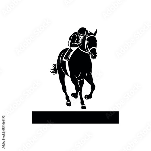 Horse Racing Silhouette.