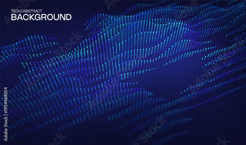 Digital technology ai abstract business blue background for future science and data banner concept. Network connection flow design for cyberspace and big data presentation.