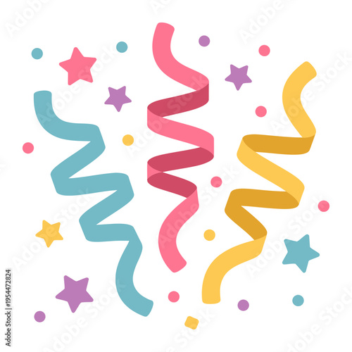 Festive Confetti and Streamers for Celebrations and Parties