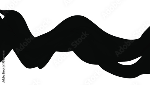 A single, thick, undulating black line stretches horizontally across the frame, suggesting movement or a.