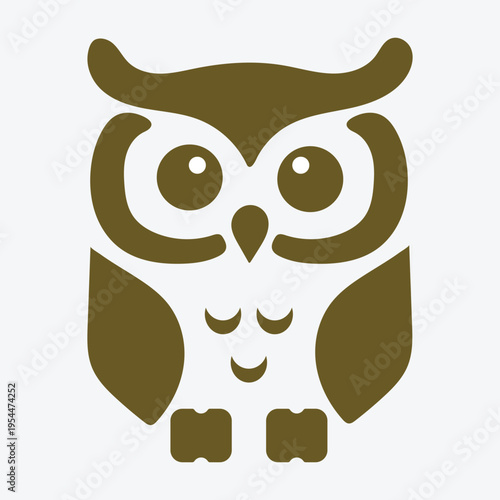 Stylized illustration of an owl with a minimalist design approach