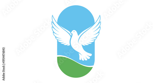 Dove Peace Logo – White Bird Freedom Symbol Vector Illustration