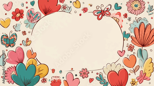 Set of colorful Valentine's Day border elements vector