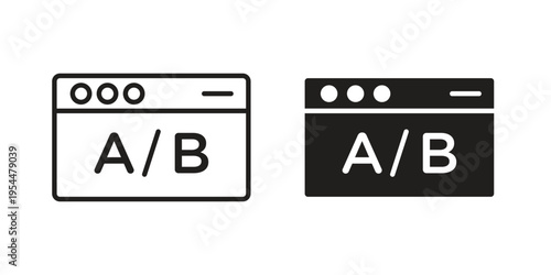 A B test icon for mobile application, button and website design.