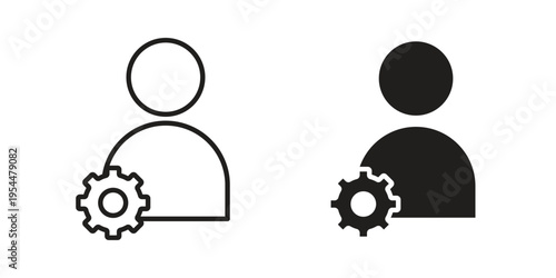 Account settings icon for mobile application, button and website design.