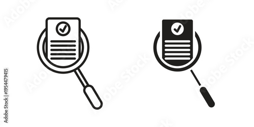Audit icon for mobile application, button and website design.