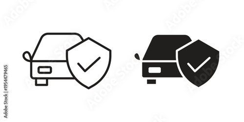 Auto insurance icon for mobile application, button and website design.