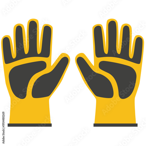 Yellow work gloves for labor day, safety equipment, worker protection, construction sites, skilled trades, professional gear, and hand safety protection.
