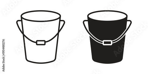 Bucket icon for mobile application, button and website design.