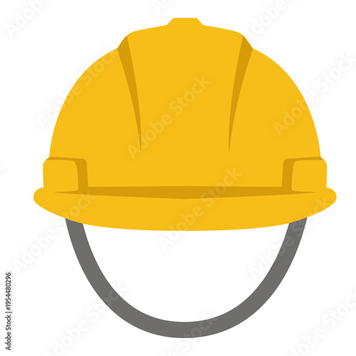 Yellow hard hat icon for labor day, construction safety, worker protection, building sites, skilled trades, professional gear, and industrial safety equipment.