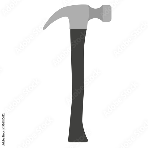 Gray hammer icon for construction work, labor day, building tools, carpentry, skilled trades, professional equipment, nail driving, and worker craftsmanship.
