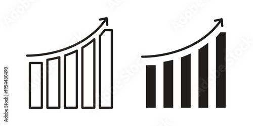 Business growth icon for mobile application, button and website design.