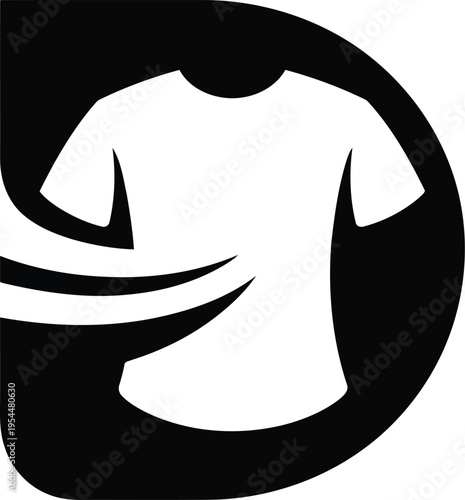 A black and white image of a t-shirt