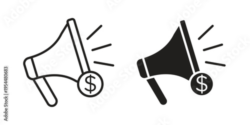 Campaign icon for mobile application, button and website design.