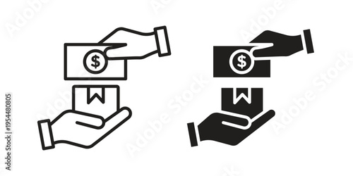 Cash on delivery icon for mobile application, button and website design.