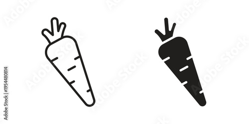 Carrot icon for mobile application, button and website design.