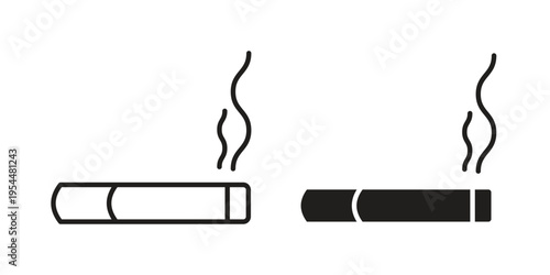Cigarette icon for mobile application, button and website design.