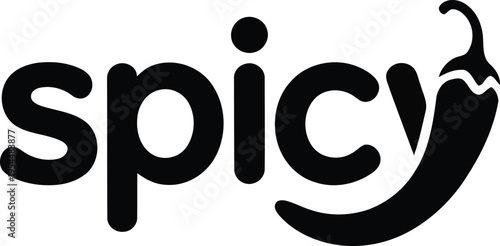 Spicy logo with a chili pepper