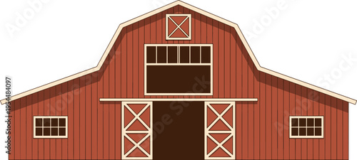 Vector Illustration of a Barn for Agricultural, Farm, and Rural Designs