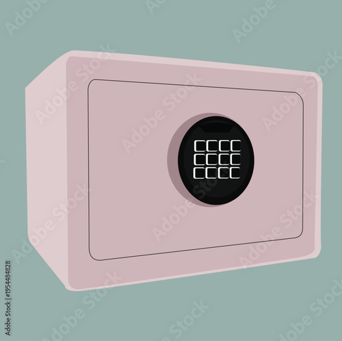 Closed pink Safe with Combination Lock
