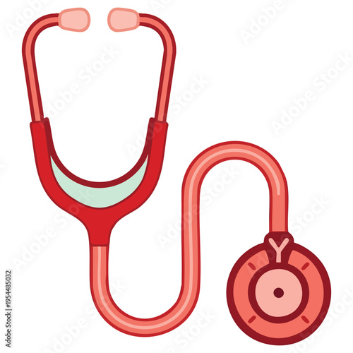 Red Medical Stethoscope Illustration