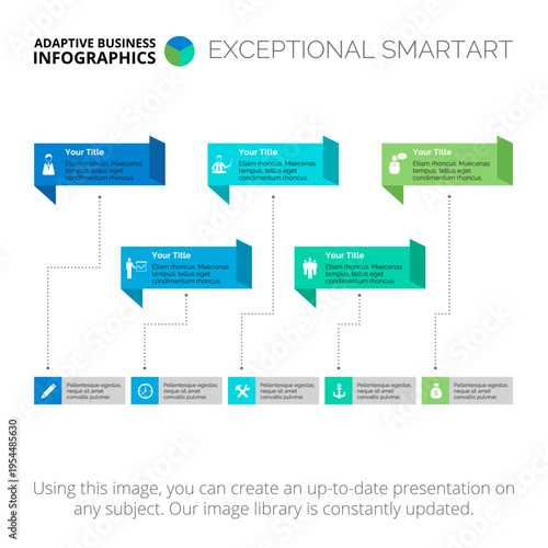 Callouts Five Steps Slide Template