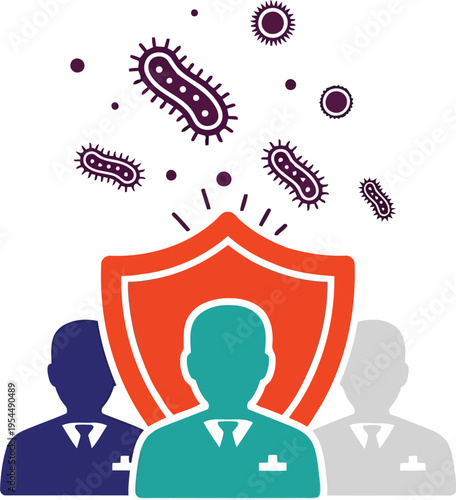 Immune System Protection Shield Icon Concept for Health and Medical Virus Defense